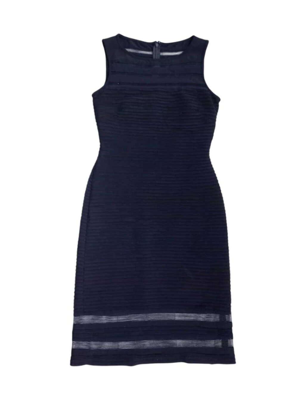 Adrianna Papell Black Sheath Dress Sleeveless Knee Length Elegant Size 6